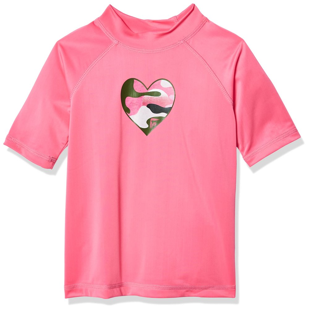 Kanu Surf Girls' Karlie UPF 50+ Sun Protective Rashguard Swim Shirt, Erin Pink, 4T