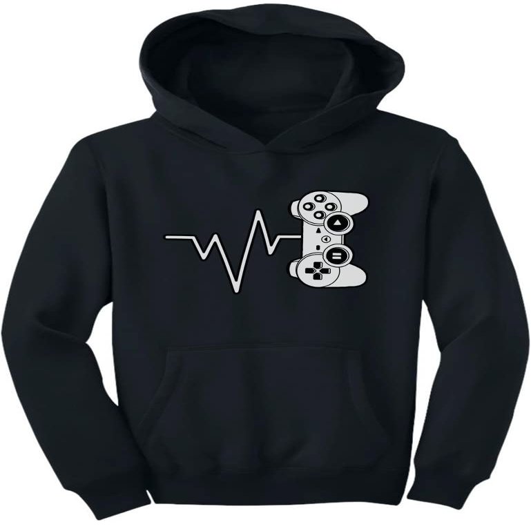 Tstars Video Game Controller Gifts for Gamers Gaming Sweatshirts Hoodies for Kids Small Black