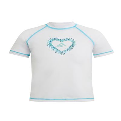 Kanu Surf girls Karlie Upf 50+ Sun Protective Rashguard Swim Rash Guard Shirt, Charlotte White, 14-16 US