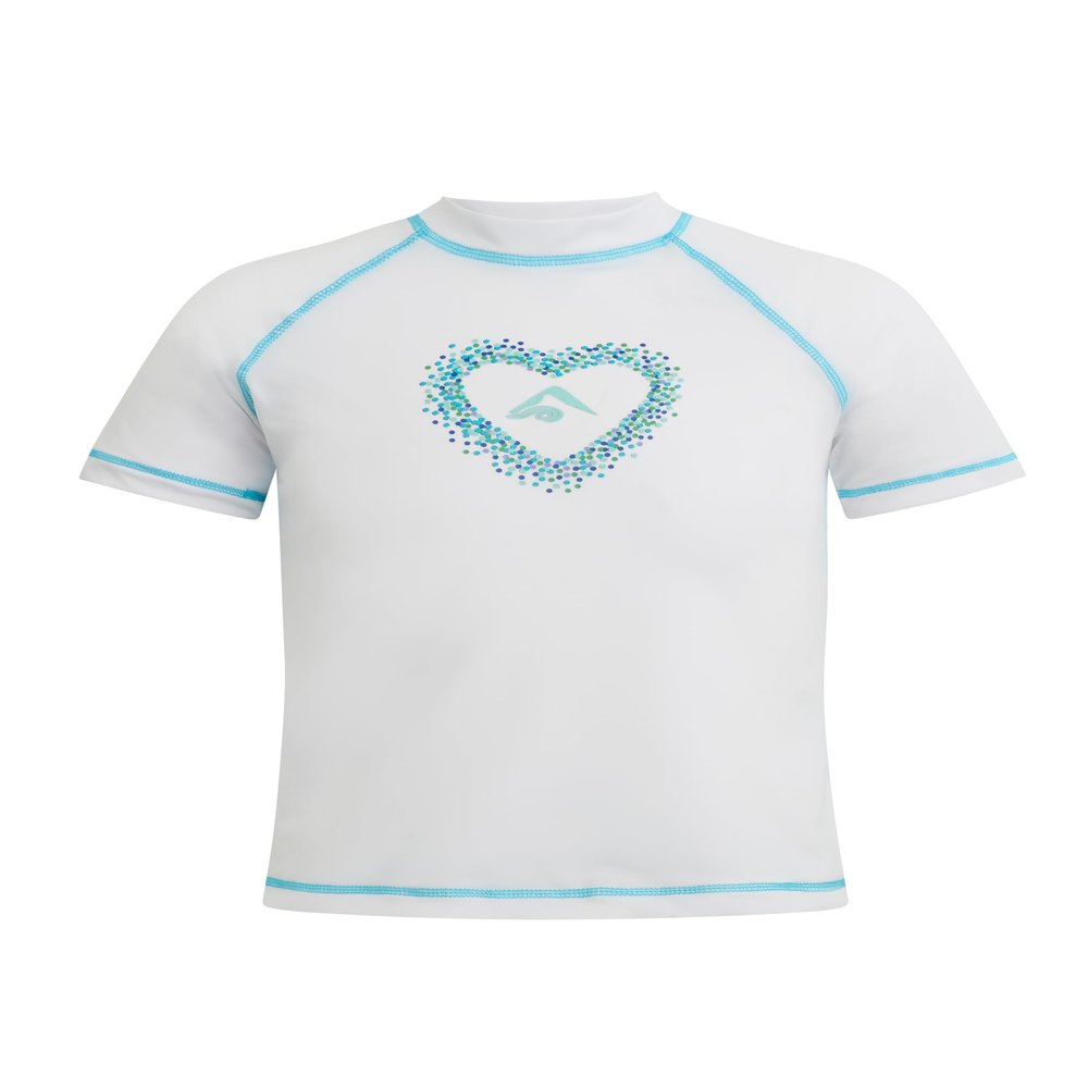 Kanu Surf girls Karlie Upf 50+ Sun Protective Rashguard Swim Rash Guard Shirt, Charlotte White, 14-16 US