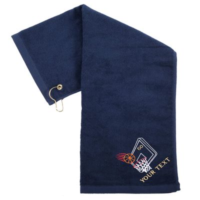 Mato & Hash Custom Basketball Towels, Sports Towels, Personalized Basketball Towels for Teams - Basket - 10PK Navy CE6900Basketball S1
