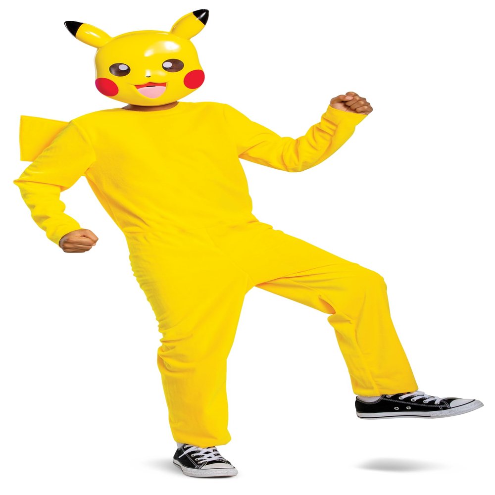 Disguise Pokemon Pikachu Costume for Kids, Official Pokemon Costume Jumpsuit, Large (10-12)