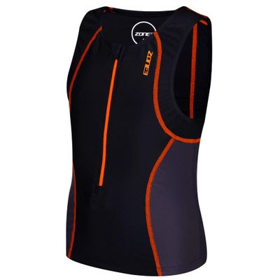 ZONE3 Unisex Kid's Triathlon, Black/Neon Oran, tal-lt