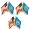 3 United Nations USA Friendship Flag Lapel Pins Pack of 3 UN & American Friendship Tie & Hat Pin Badges view 1