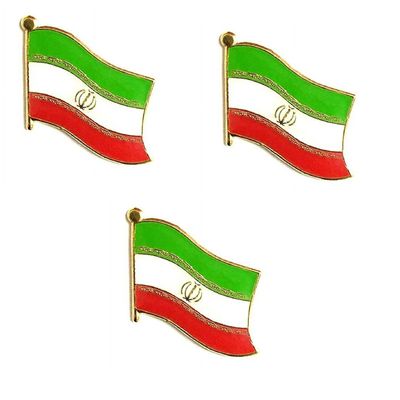3 Iran Flag Lapel Pins - Enamel International Tie & Hat Badges - Perfect Souvenir Pins Made of Durable Metal (3 Iran Pins)