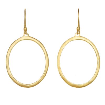 14k Gold Plated Sterling Silver Hoop Earrings