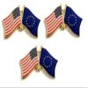 3 European Union USA Friendship Flag Lapel Pins Pack of 3 EU & American Friendship Tie & Hat Pin Badges view 1