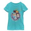 Fifth Sun Frozen Wreath Group Girl's Solid Crew Tee, Tahiti Blue, Small view 1