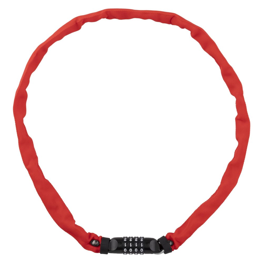 kuhaku 030371 Mitsukan (Mikan) Dial Type Bicycle Chain Lock, 4 Digit Freely Settings, Thickness 0.2 inches (4 mm) x Length 35.4 inches (90 cm), Red