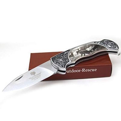 Wild Turkey Handmade Collection Old Fashioned Two Tone Lock Back Folding Knife.. (Deer 2)