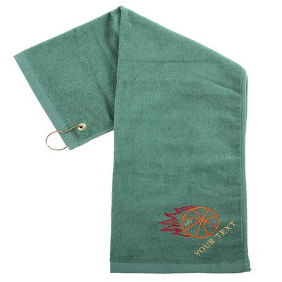 Mato & Hash Custom Basketball Towels, Personalized Sports Towels for Teams - Fire Ball - 10PK Hunter CE6900Basketball S5