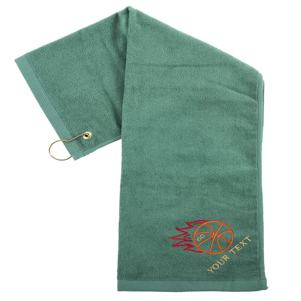 Mato & Hash Custom Basketball Towels, Personalized Sports Towels for Teams - Fire Ball - 10PK Hunter CE6900Basketball S5