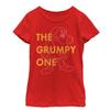 Fifth Sun Disney Princess One Grumpy Dwarf Girl's Solid Crew Tee, Red, Medium view 1