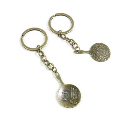 1 Items Keychain Keyring Key Tags Chains Rings Jewelry Bag Charms T7FP6 Omelette Pan Pot
