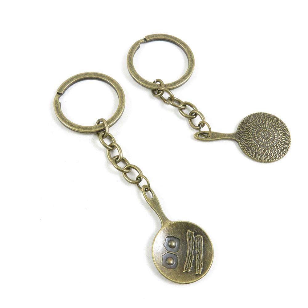 1 Items Keychain Keyring Key Tags Chains Rings Jewelry Bag Charms T7FP6 Omelette Pan Pot
