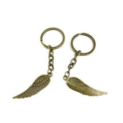 5 Items Keychain Keyring Key Tags Chains Rings Jewelry Bag Charms S1XN7 Angel Wing