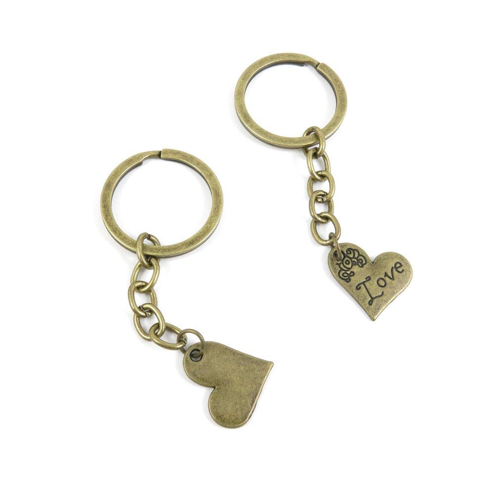 5 Items Keychain Keyring Key Tags Chains Rings Jewelry Bag Charms W8ID3 Love Heart