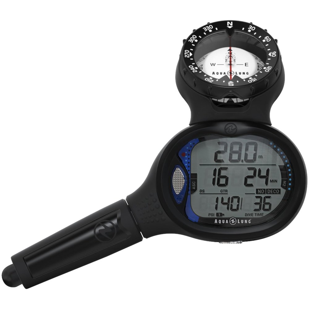 Aqualung i550C Dive Computer - Versatile Durable 3-Gas Computer Console with 3 Dive Modes, Bluetooth Data Transfer, Nitrox Mix Capability & Water Activation, Computer w/Compass & Quick-Disconnect, NH