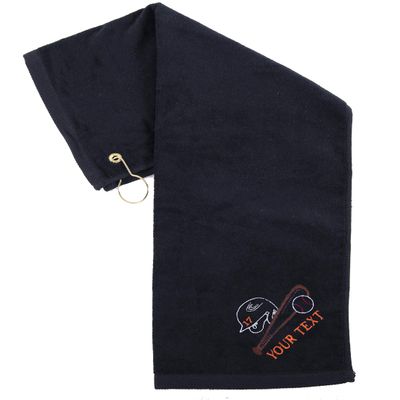 Mato & Hash Custom Baseball Towels, Sports Towels, Personalized Baseball Towels for Teams - Helmet & Bat - 10PK Black CE6900Baseball S1