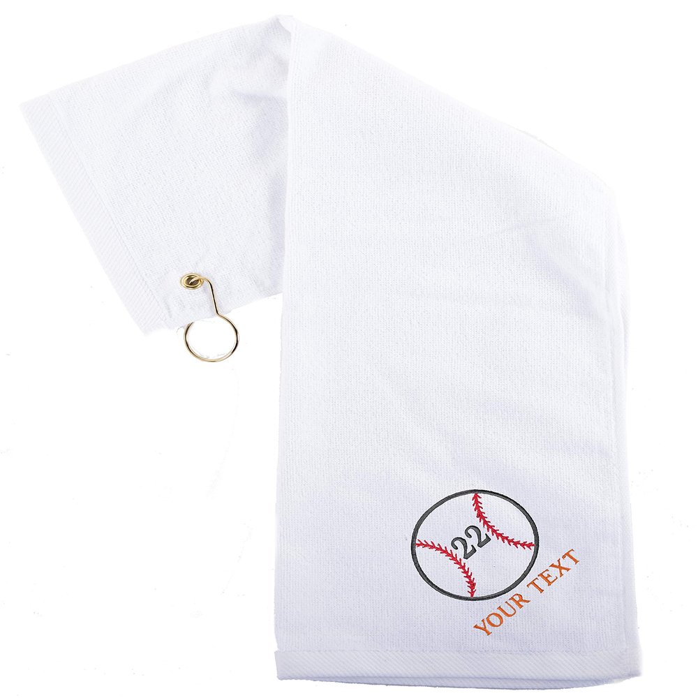 Mato & Hash Custom Baseball Towels - Personalized Sports Towels for Teams - Ball - 10PK White CE6900Baseball S2