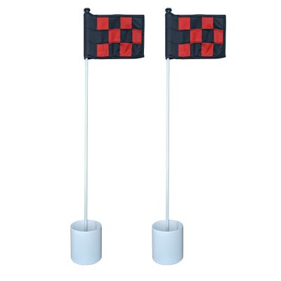 Bayco Golf Backyard Practice Putting Green Flag Set of 2, Checkered Flags, Fiberglass Flagstick, Plastic Cup, Made in North America.