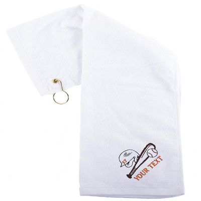 Mato & Hash Custom Baseball Towels, Sports Towels, Personalized Baseball Towels for Teams - Helmet & Bat - 10PK White CE6900Baseball S1