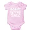 Awkward Moment Your Mom Sniffs Your Butt - Funny Baby Essentials Bodysuit - Baby Boy Clothes (Newborn, Pink) view 1