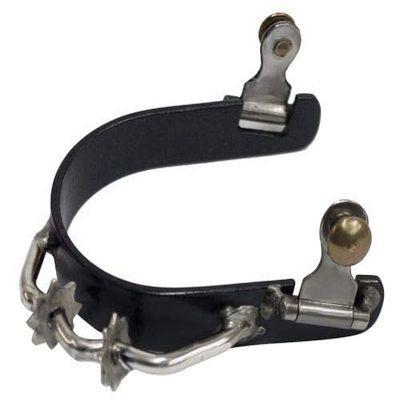 Showman Ladies Black Steel Bumper Spurs w/Two Rowels