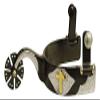Showman Men's Black Steel Spurs w/Gold Cross Overlay view 1