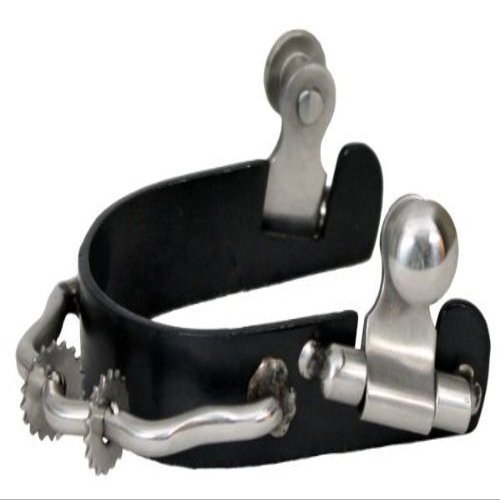 Showman Ladies/Youth Black Steel Bumper Rowel Spurs