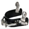 Showman Ladies/Youth Black Steel Bumper Rowel Spurs view 1
