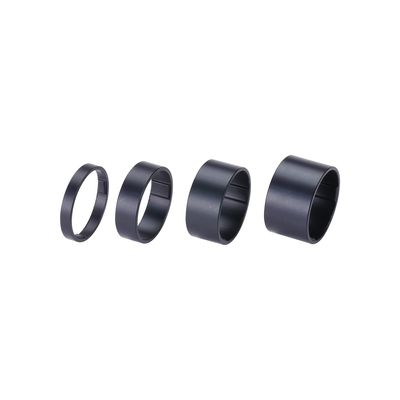 BBB BHP-36 506296 LIGHTSHPACE Bicycle Headset Parts, 1-1/8, 5/10/15/20mm, Set of 4, Matte Black