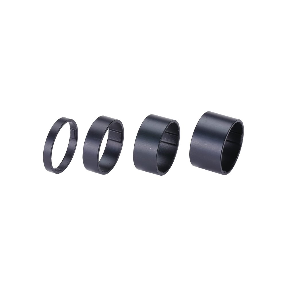 BBB BHP-36 506296 LIGHTSHPACE Bicycle Headset Parts, 1-1/8, 5/10/15/20mm, Set of 4, Matte Black