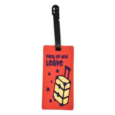 Colorful & Fun Travel Suitcase ID Luggage Tag and Suitcase Label (Pack Up and Leave ~ 4.1" X 2.6")