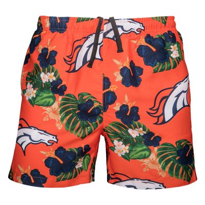 FOCO Men's Logo Floral Hawaiian Swim Suit Trunks, Team Color, XXXL (38"-40")