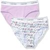 Calvin Klein Girls Modern Cotton 2 Pack Bikini 2 Pack - Ck Logo White Large view 1