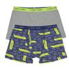 Calvin Klein Boys Modern Cotton Assorted Boxer Briefs Underwear, Pack of 2 Blue Statement Print, Heather Grey X-Large view 1