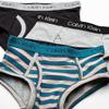 Calvin Klein Boys Modern Cotton Assorted Briefs Underwear, 3 Pack Sea Green Stripe, Heather Grey, Black Large view 2