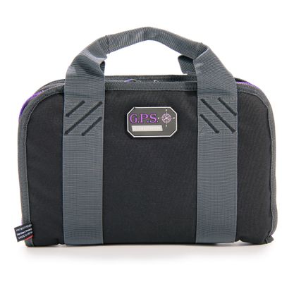 G.P.S. Double Soft Pistol Case with Mag Storage & Dump Cup | Purple | Durable Safe Secure Handguns, Ammo & Shooting Accessories Carry Bag