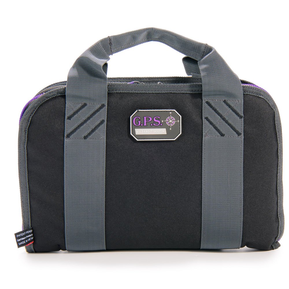 G.P.S. Double Soft Pistol Case with Mag Storage & Dump Cup | Purple | Durable Safe Secure Handguns, Ammo & Shooting Accessories Carry Bag