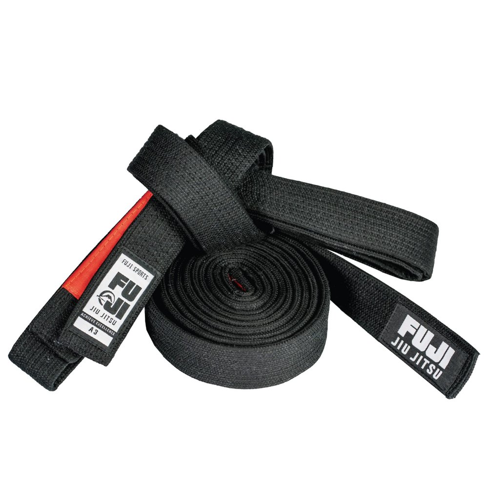 FUJI Premium Pearl Weave BJJ Belt, Jiu Jitsu Black Belt, A3