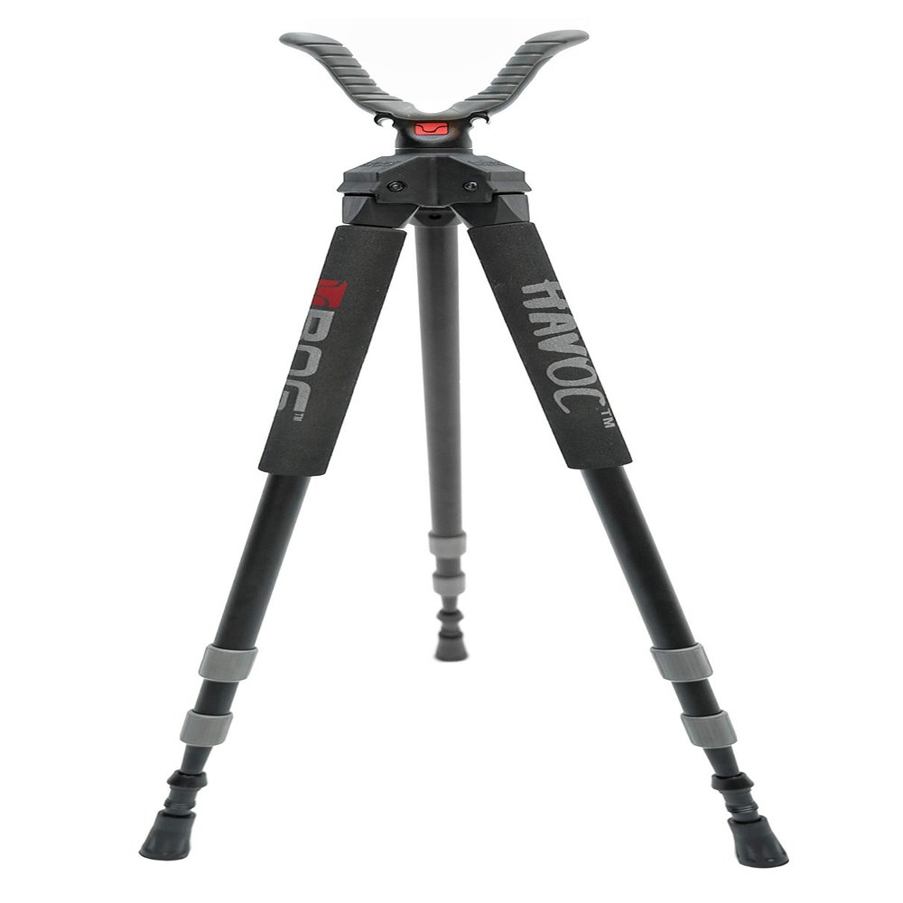 BOG Havoc Tripod Shooting Rest with Lightweight Aluminum Construction, High Density Foam Grips, Twist-Style Lock Legs, and Non-Marring Universal Shooting Rest Head for Hunting, Shooting, and Outdoors