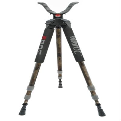 BOG Havoc Camo Tripod Shooting Rest with Lightweight Aluminum Construction, High Density Foam Grips, Twist-Style Lock Legs, and Universal Shooting Rest Head for Hunting, Shooting, and Outdoors