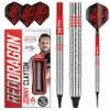RED DRAGON Jonny Clayton 18g Barrel, 20g Full Weight Softip Tungsten Darts with Flights & Stems view 1