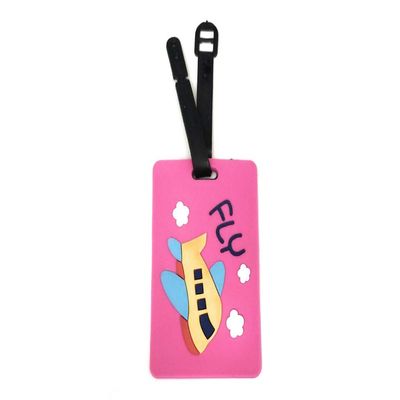 Colorful & Fun Travel Suitcase ID Luggage Tag and Suitcase Label (Pink Fly ~ 4.1" X 2.6")