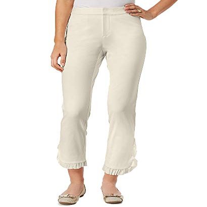 Charter CIub Newport Ruffled Cropped Pants Bright White 10