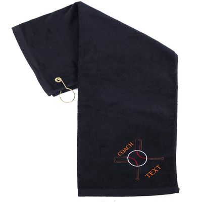 Mato & Hash Custom Baseball Towels, Sports Towels, Personalized Baseball Towels for Teams - Coach - 10PK Black CE6900Baseball S6