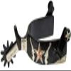 Showman Men's Black Steel Show Spurs w/Copper Star & Silver Pistol Design view 1