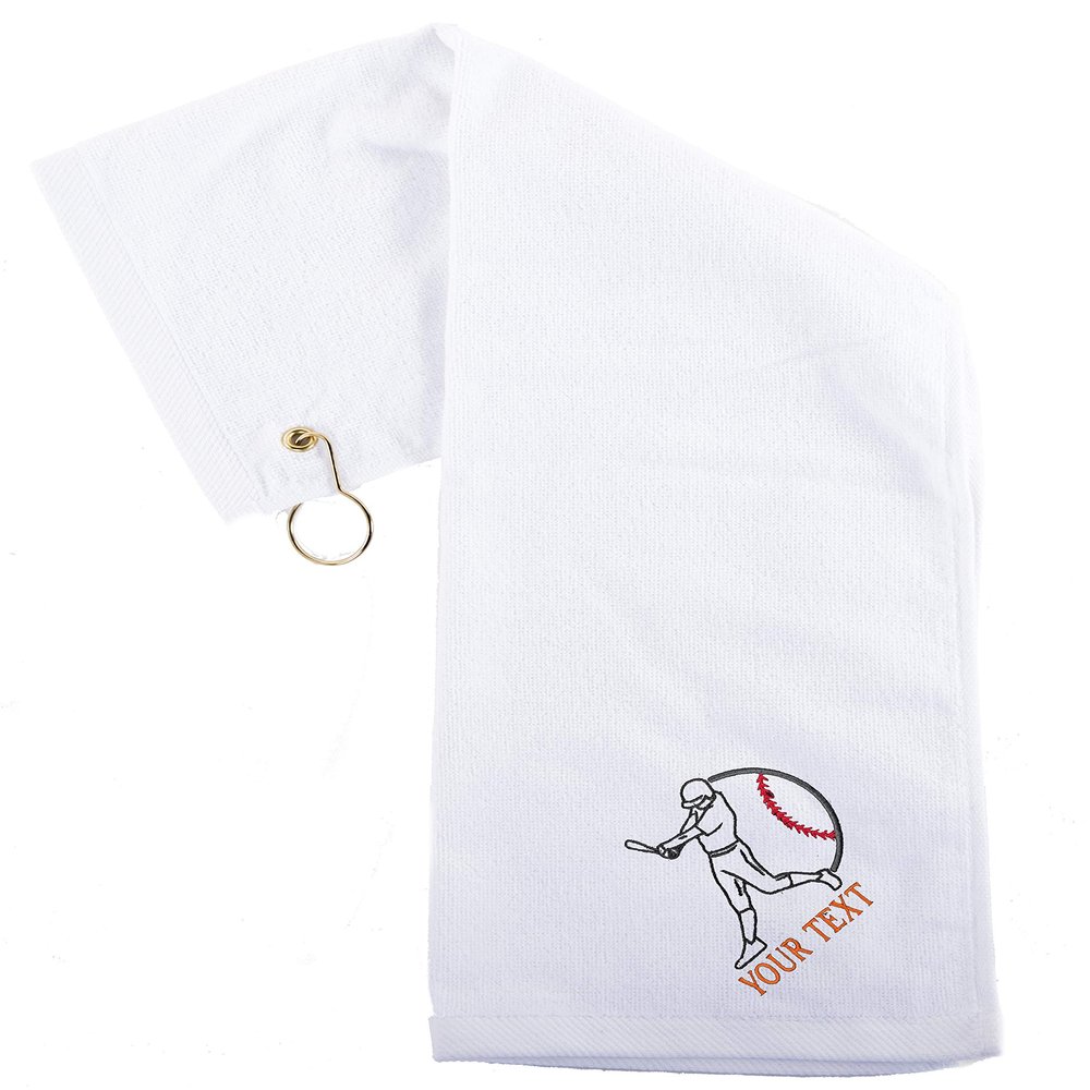 Mato & Hash Custom Baseball Towels, Sports Towels, Personalized Baseball Towels for Teams - Player & Ball - 10PK White CE6900Baseball S5