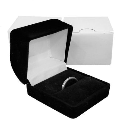 888 Display USA 2 Black Flocked Ring Gift Boxes Jewelry Displays